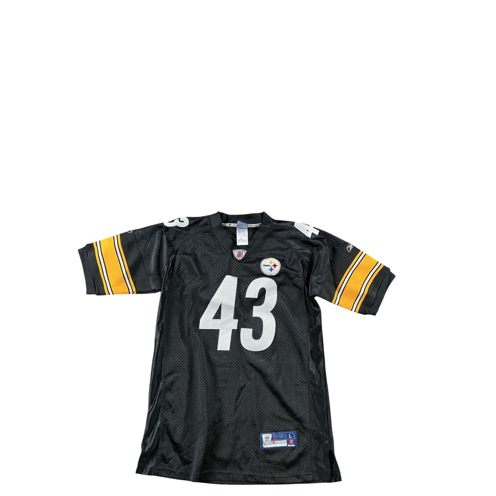 Reebok NFL Pittsburgh Steelers Troy Polamalu 43 Jersey Youth Large Black